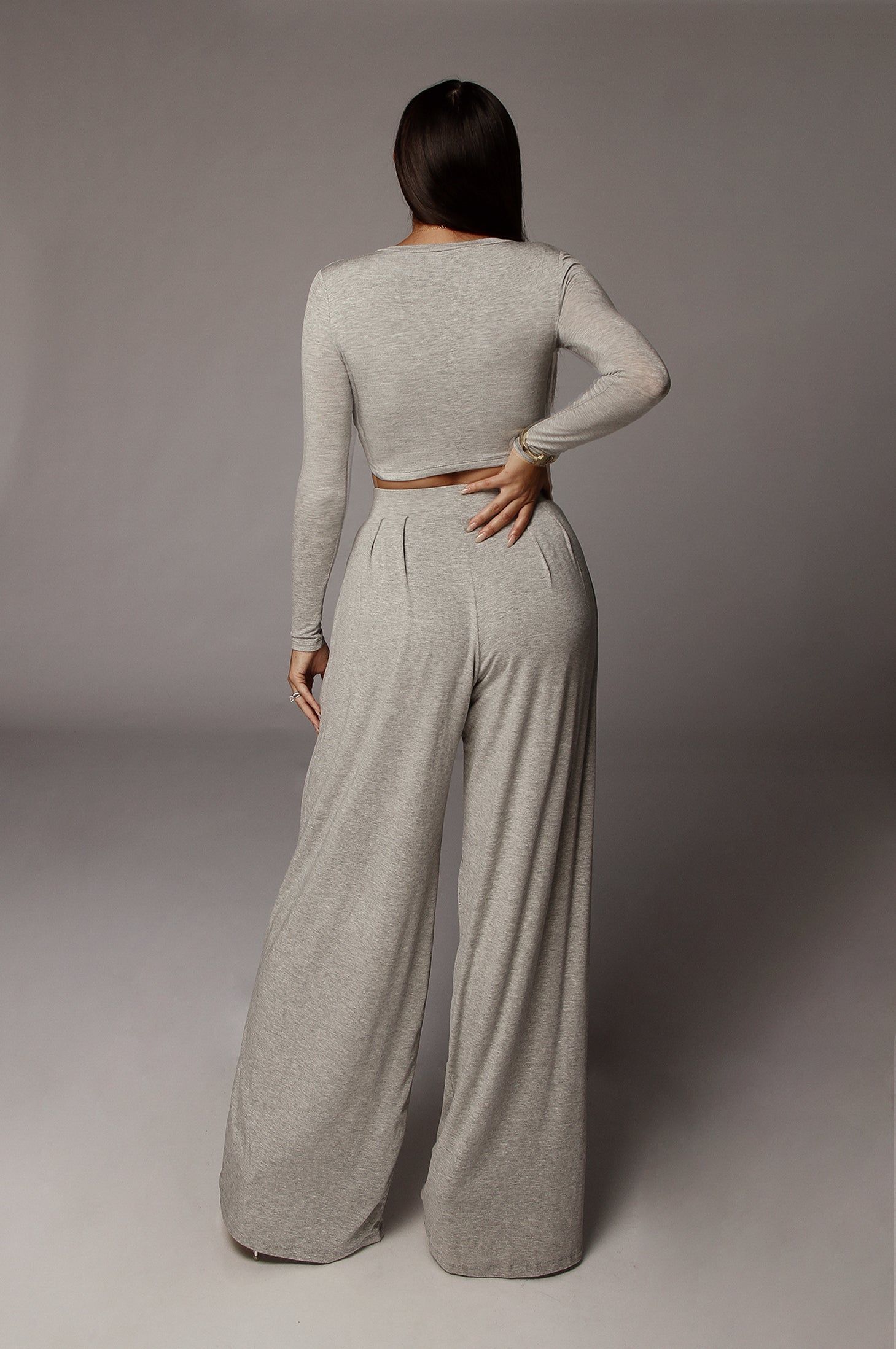 Jluxbasix Grey Devyn Wide Leg Pants sold by JLUXLABEL product image thumbnail 6