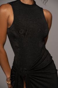 Black Aubree Midi Dress sold by JLUXLABEL