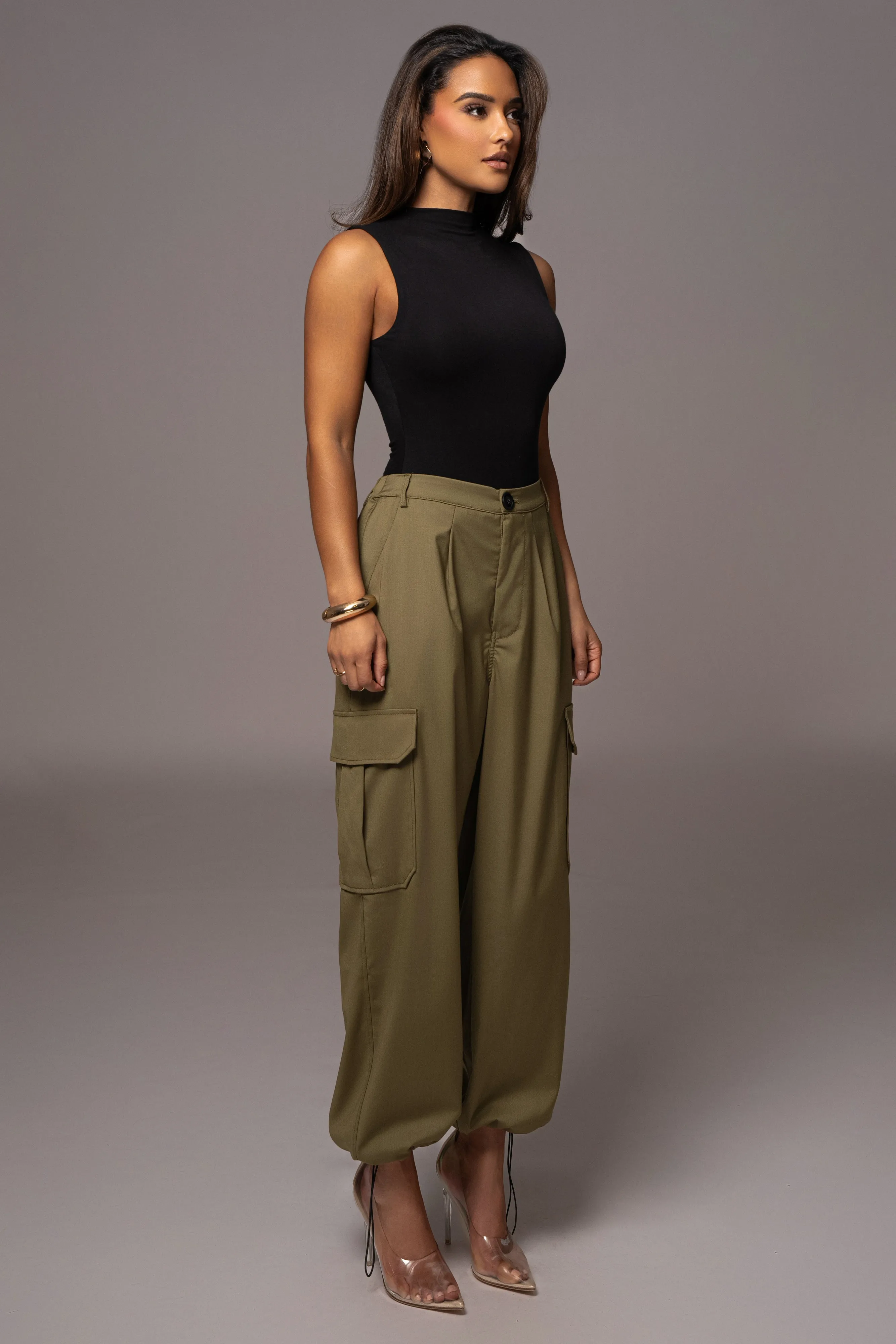 Olive Fast Track Drawstring Joggers sold by JLUXLABEL product image thumbnail 3