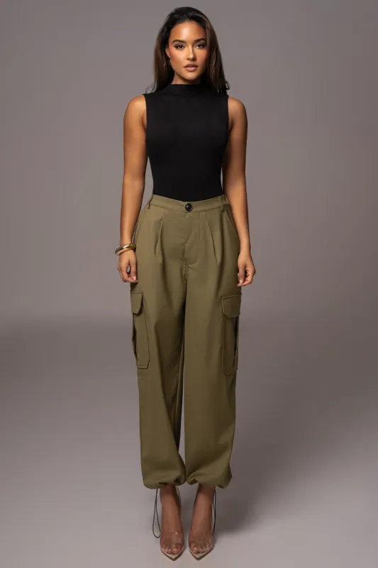 Olive Fast Track Drawstring Joggers sold by JLUXLABEL