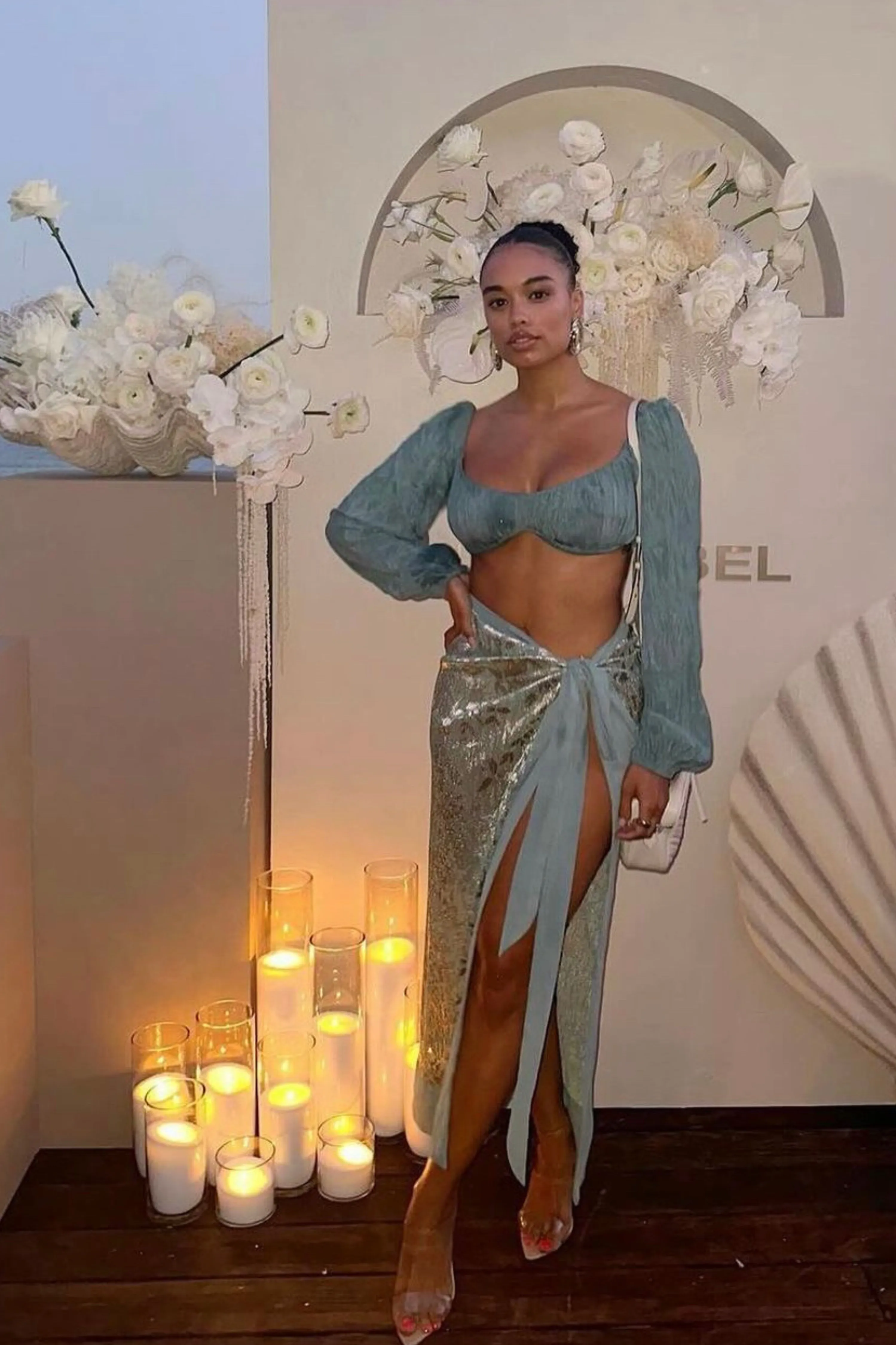 Sage Positano Printed Sarong Skirt sold by JLUXLABEL product image thumbnail 4