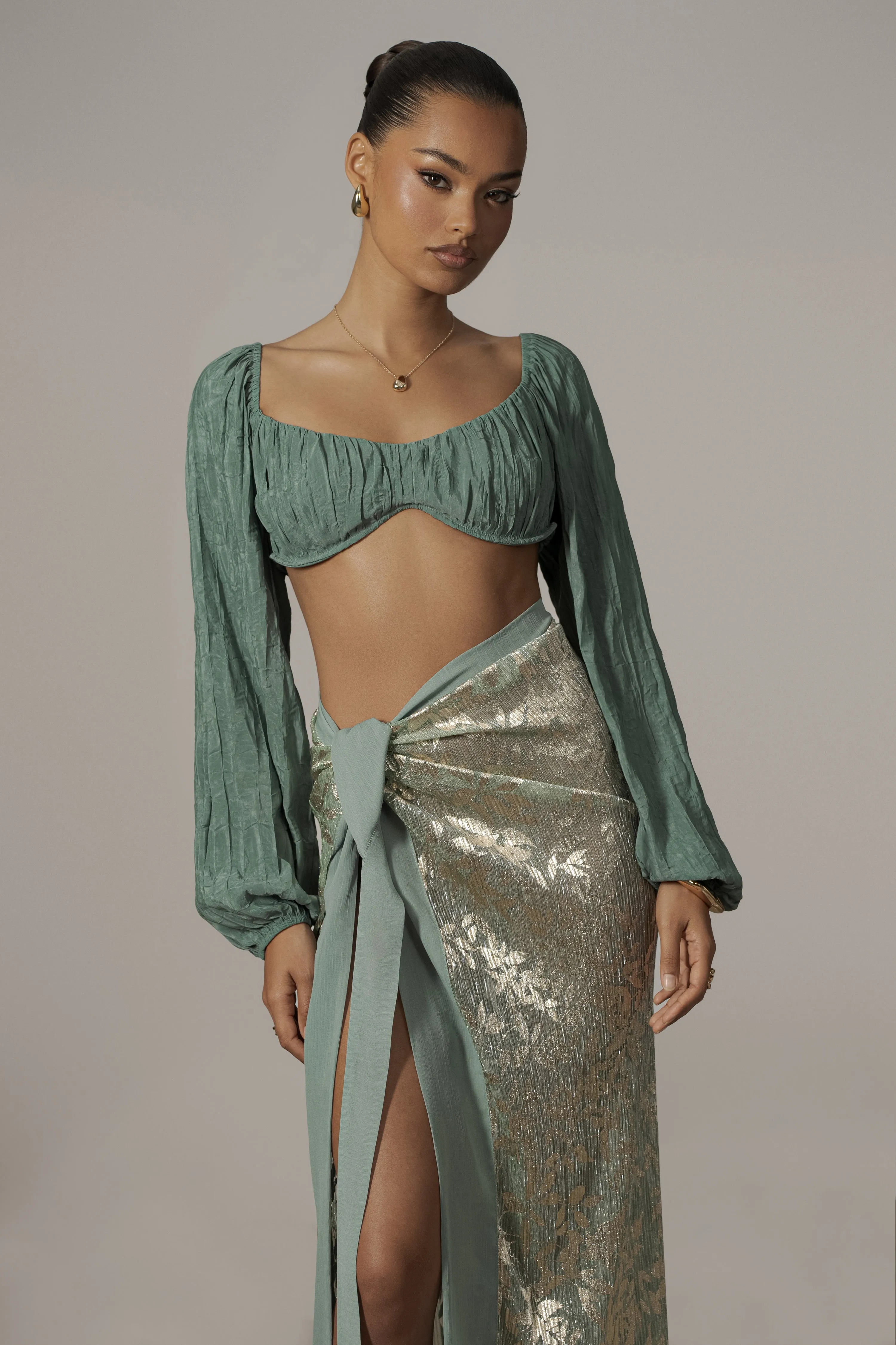 Sage Positano Printed Sarong Skirt sold by JLUXLABEL product image thumbnail 5