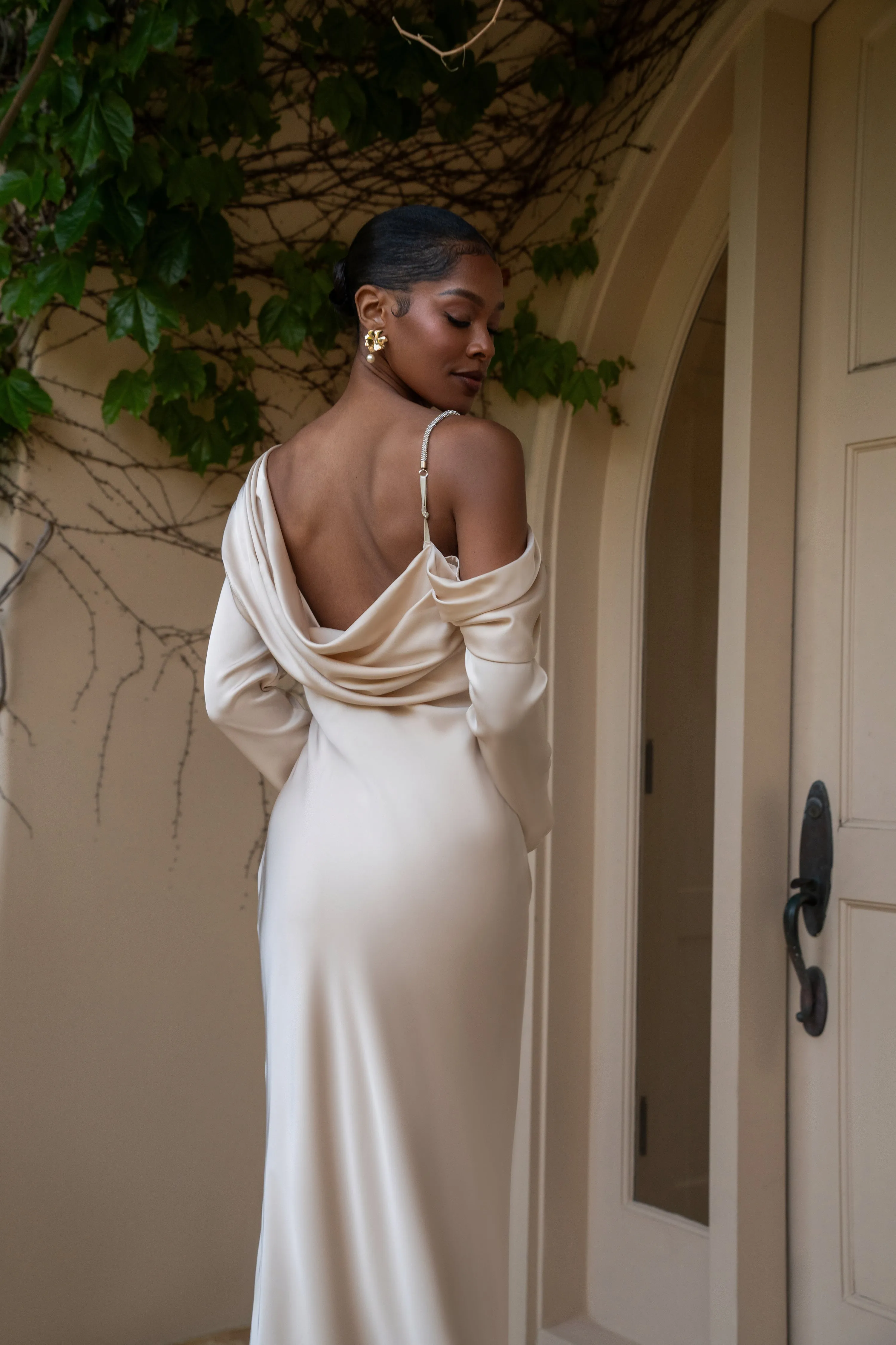 Champagne One And Only Satin Dress sold by JLUXLABEL product image thumbnail 4