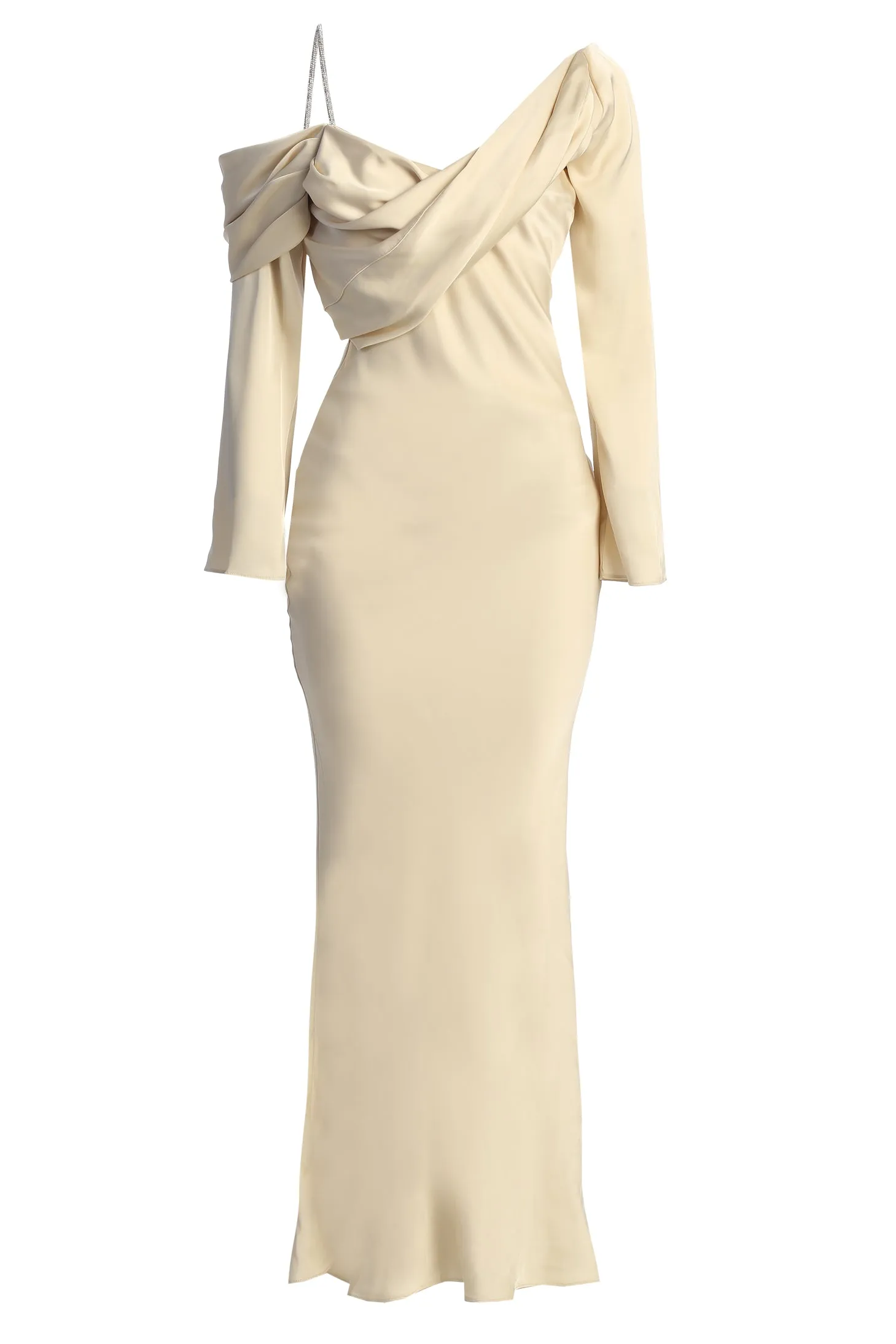 Champagne One And Only Satin Dress sold by JLUXLABEL