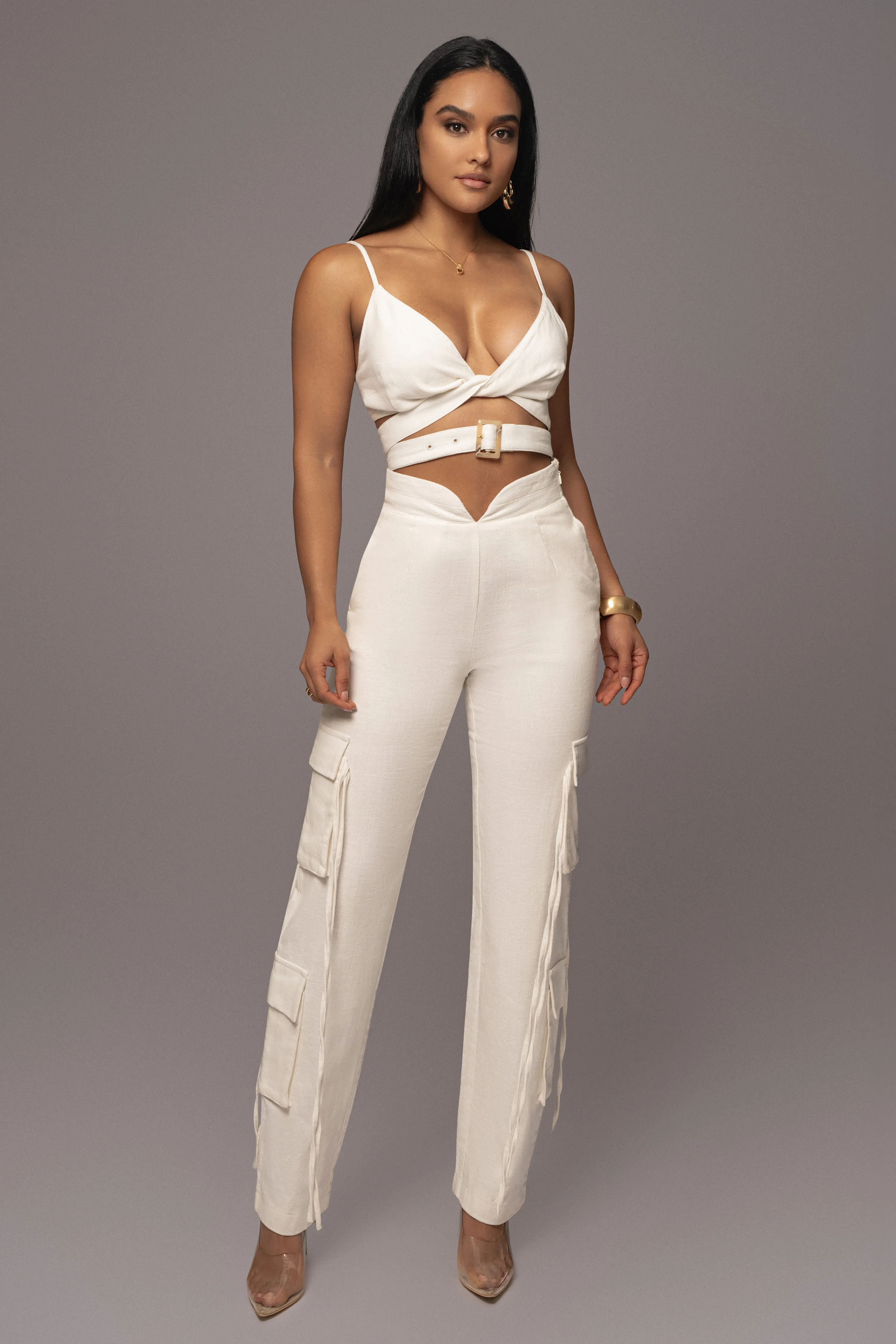 Ivory Ocean Depths Linen Top sold by JLUXLABEL product image thumbnail 3