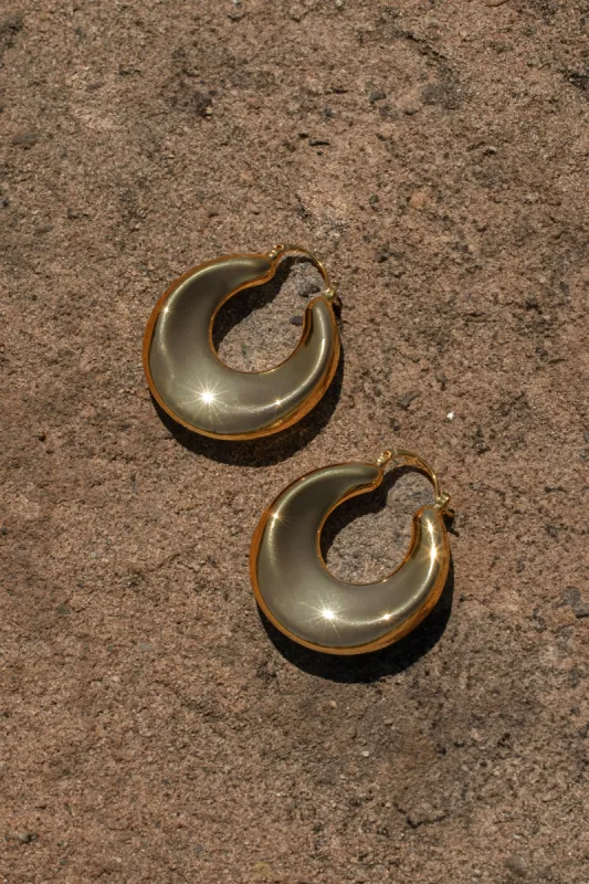 Gold Look Out Hoop Earrings sold by JLUXLABEL