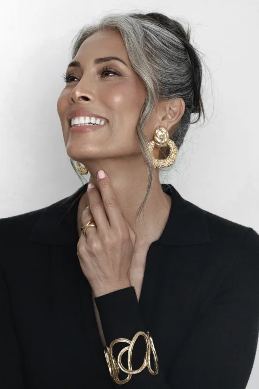 Gold Janine Textured Earrings sold by JLUXLABEL