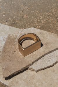 Gold Letitia Hinged Bracelet sold by JLUXLABEL