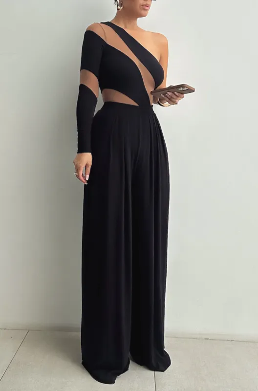 Jluxbasix Black Devyn Wide Leg Pants sold by JLUXLABEL