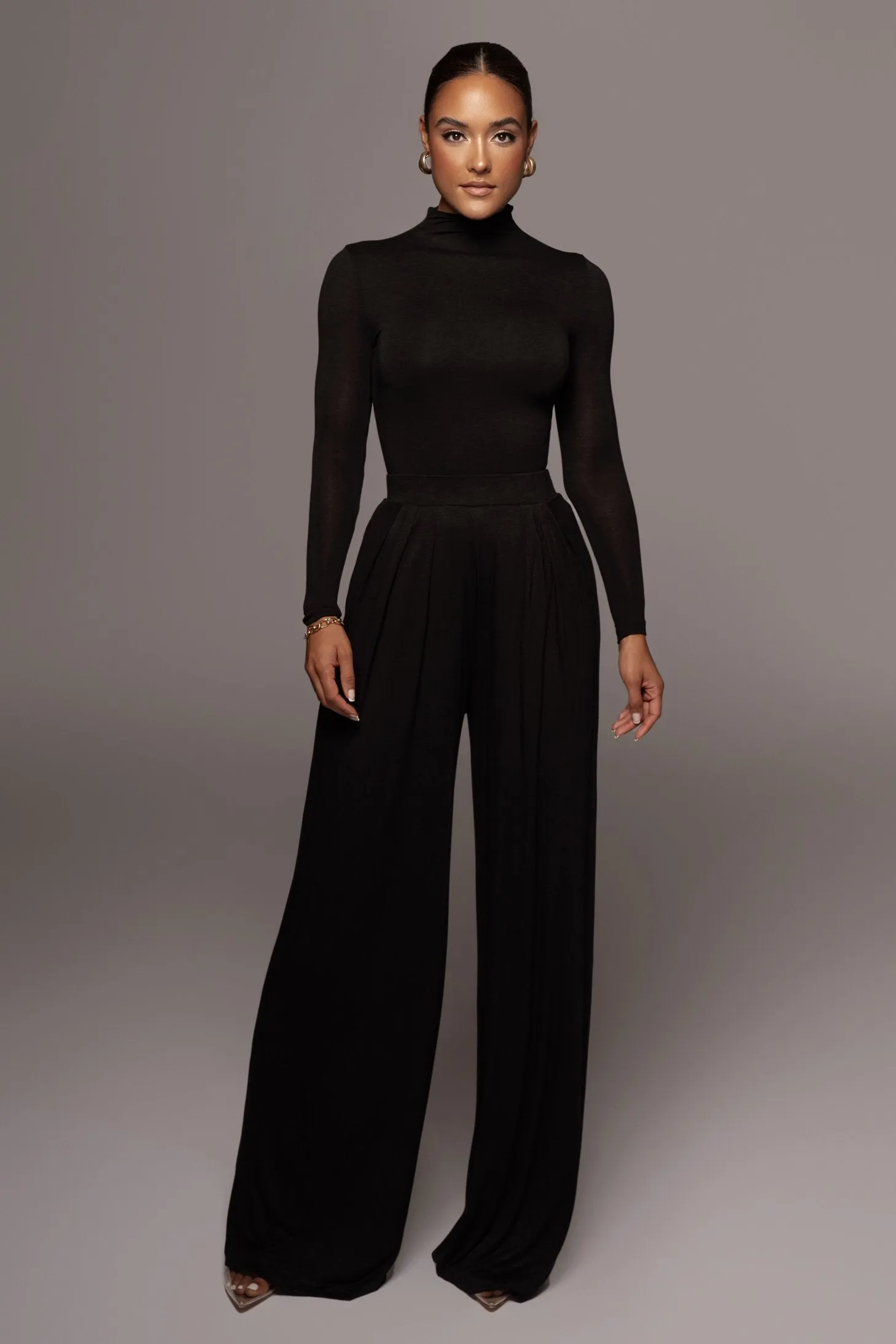 Jluxbasix Black Devyn Wide Leg Pants sold by JLUXLABEL product image thumbnail 4
