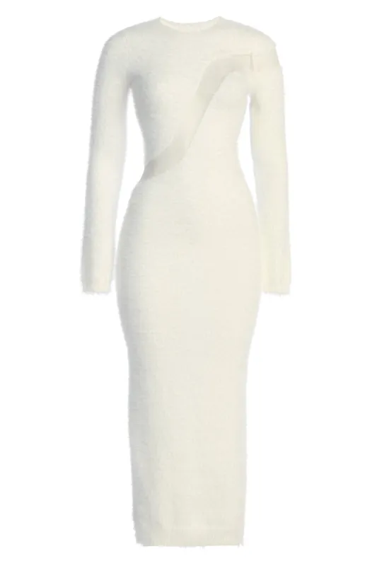 Ivory Toni Knit Maxi Dress sold by JLUXLABEL
