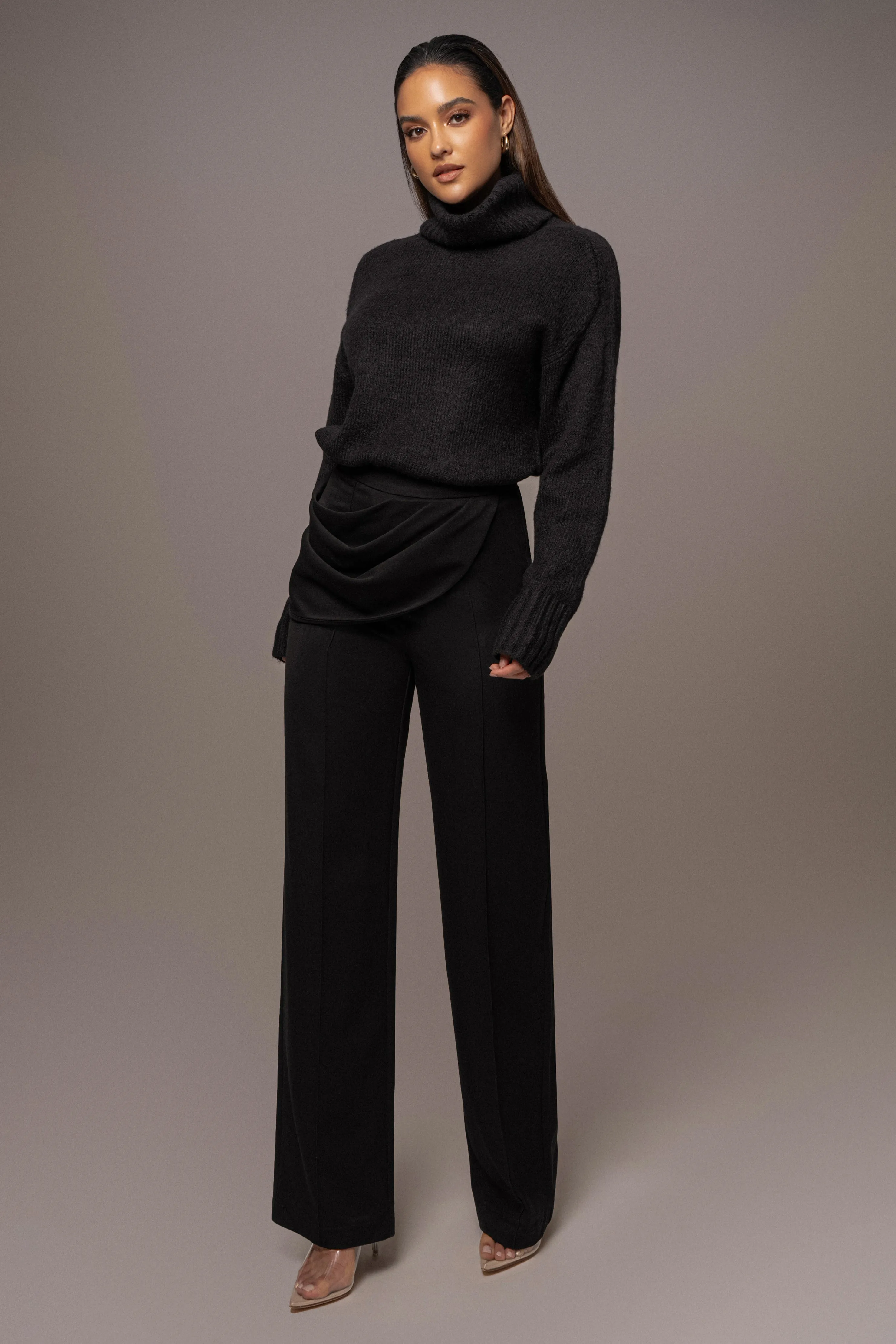 Black New Beginnings Oversized Turtleneck sold by JLUXLABEL product image thumbnail 4