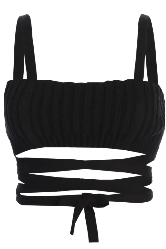 Noir She's All That Knit Crop Top sold by JLUXLABEL