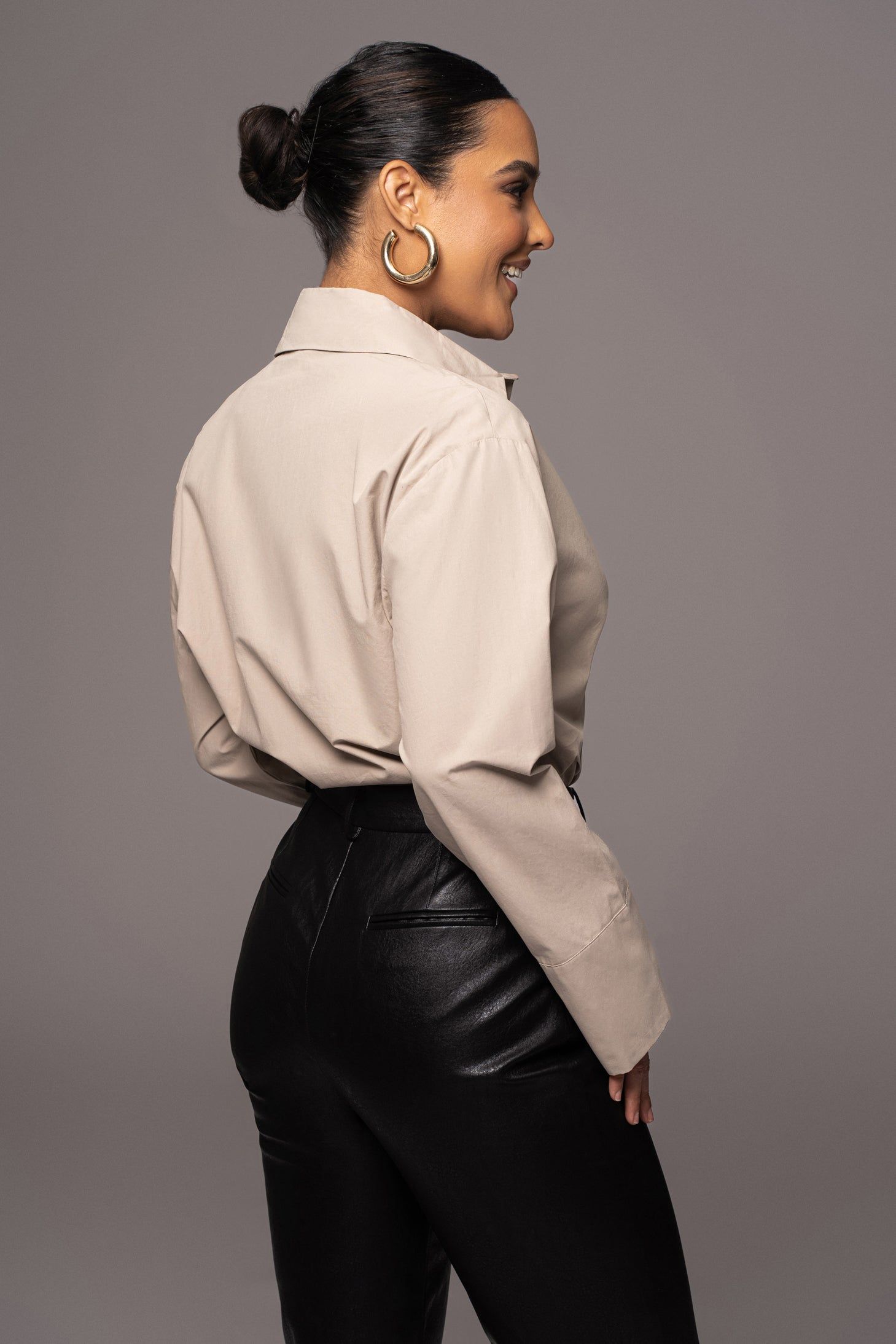 Khaki Classic Button Up Shirt sold by JLUXLABEL product image thumbnail 4