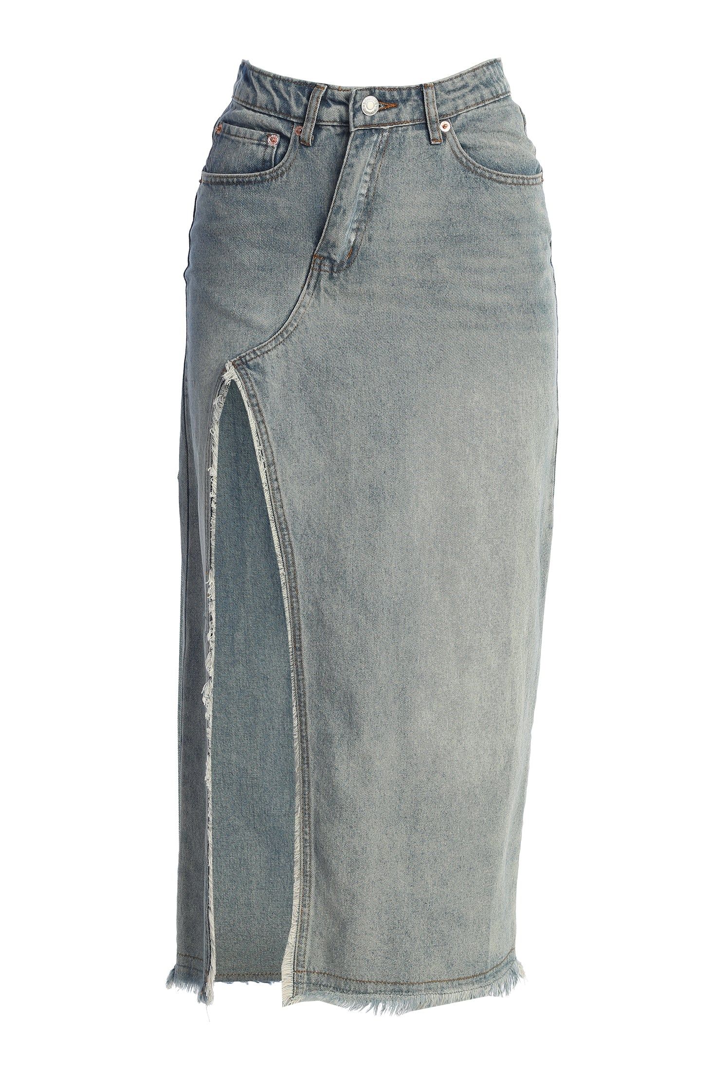 NAT & LIV x JLUXLABEL Backstage Denim Skirt sold by JLUXLABEL product image thumbnail 4