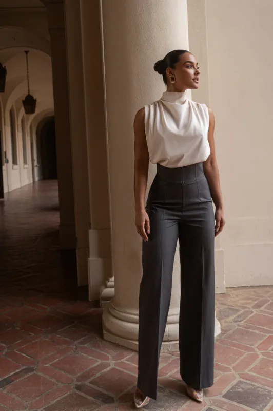 Grey Novena Woven Pants sold by JLUXLABEL