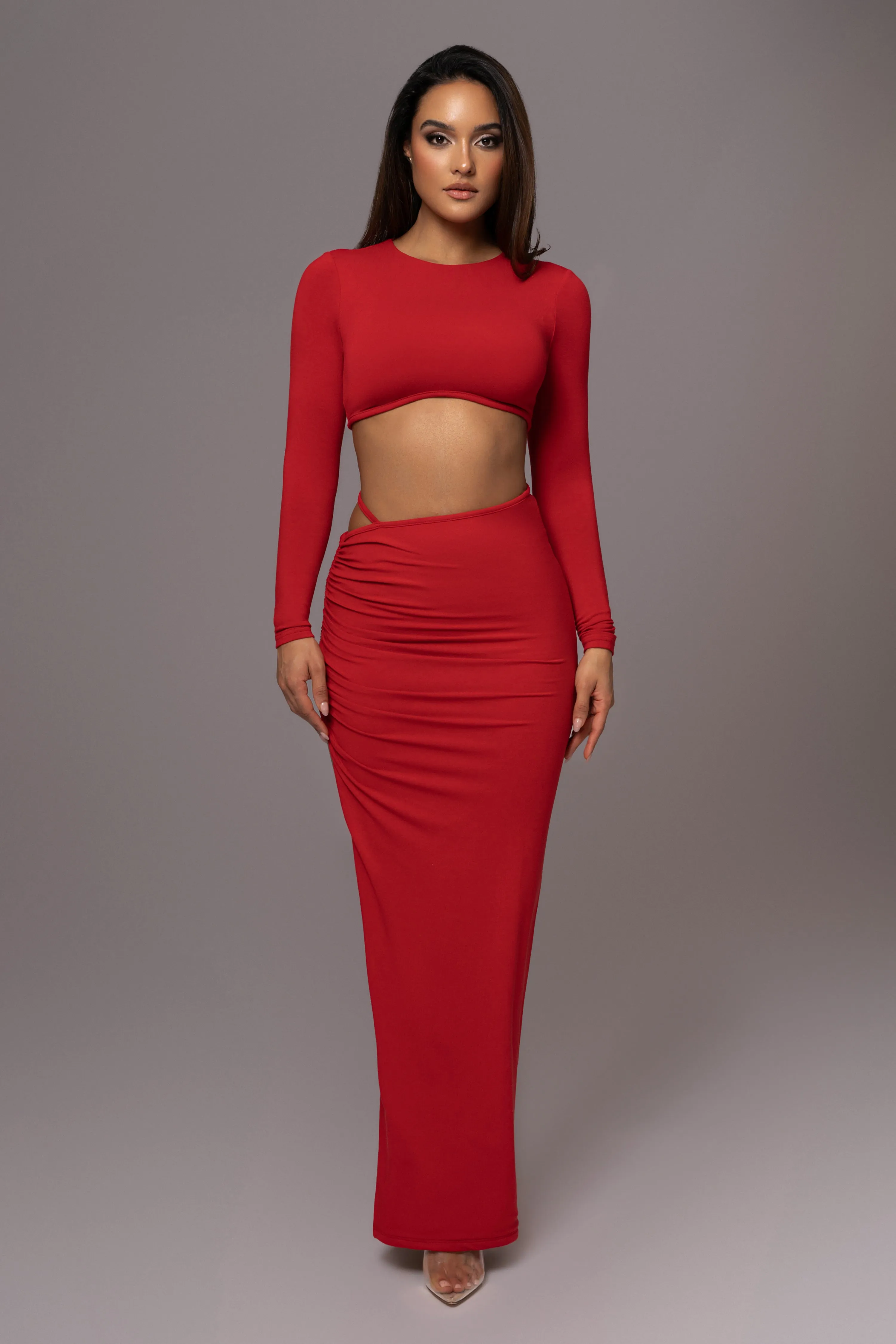 Red Verina Two Piece Skirt Set sold by JLUXLABEL product image thumbnail 2