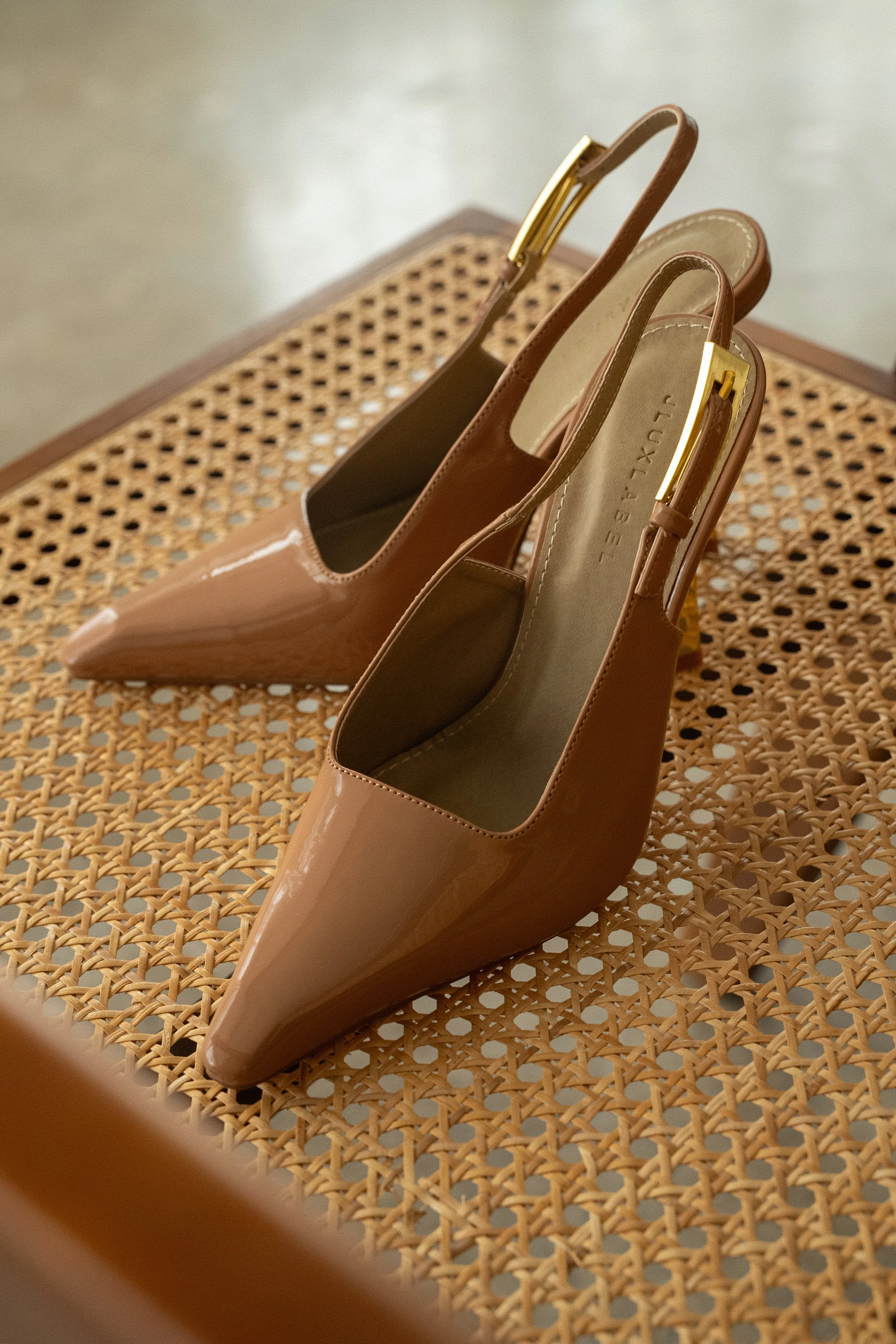 Beige Slingback Pointed Toe Pumps sold by JLUXLABEL product image thumbnail 3