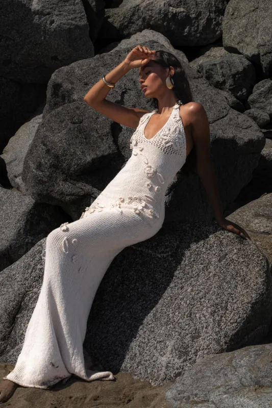 Milk Seaside Halter Maxi Dress sold by JLUXLABEL