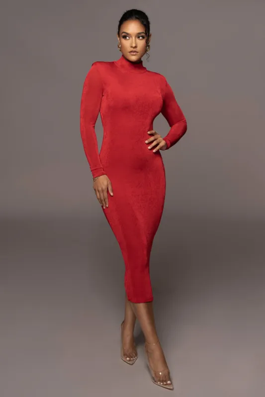 Red Audette Turtleneck Dress sold by JLUXLABEL