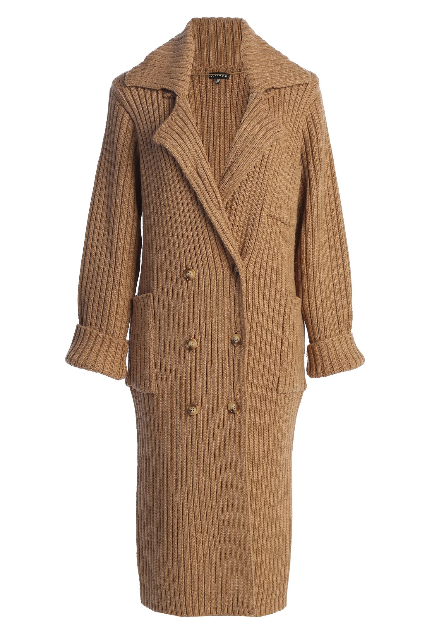 Taupe On My Own Longline Knit Coat sold by JLUXLABEL product image thumbnail 3