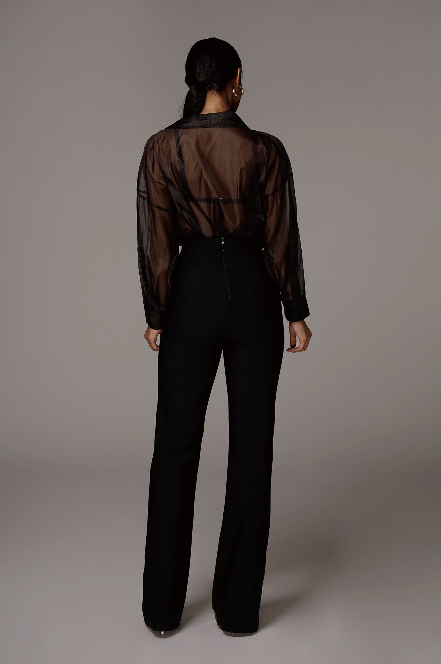 Black Blake Sheer Button Up sold by JLUXLABEL product image thumbnail 11