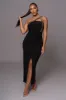 Black Johan One Shoulder Maxi Dress sold by JLUXLABEL