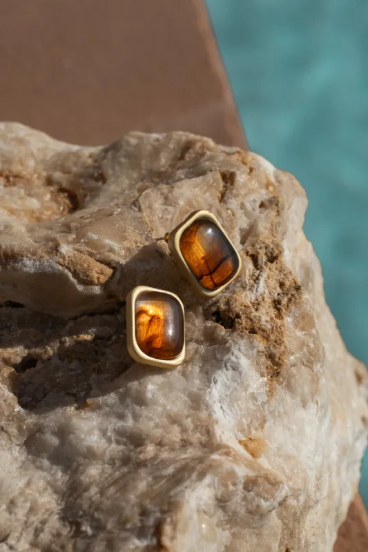 Gold Hendrix Stud Earrings sold by JLUXLABEL