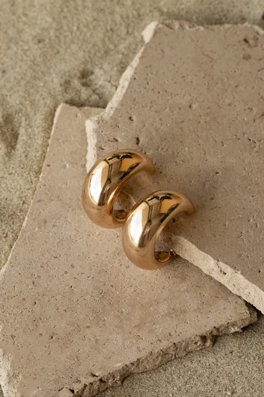 Gold Kylen Open Hoop Earrings sold by JLUXLABEL