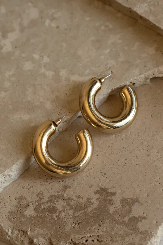 Gold Reia Hoop Earrings sold by JLUXLABEL