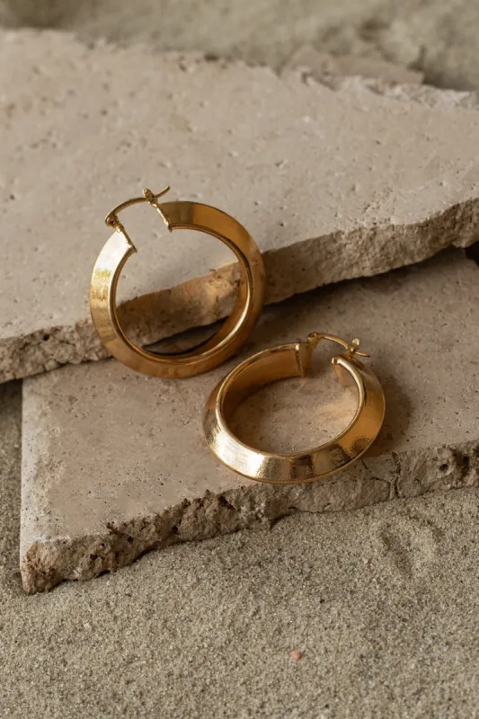 Gold Elan Hoop Earrings sold by JLUXLABEL