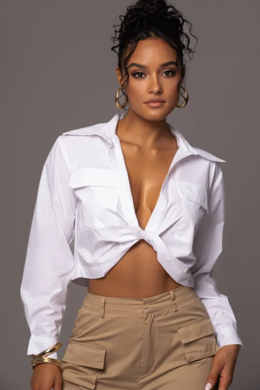 White Castella Twist Front Top sold by JLUXLABEL