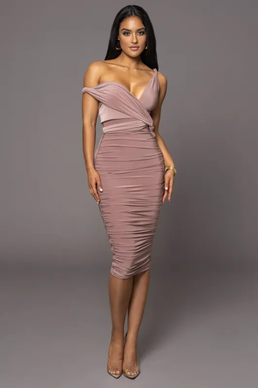 Mauve Edge Of Romance Midi Dress sold by JLUXLABEL