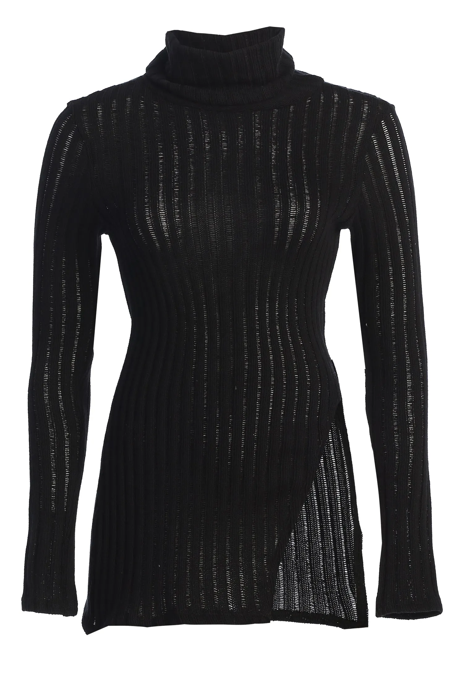 Black One Call Away Ribbed Turtleneck Top sold by JLUXLABEL product image thumbnail 3
