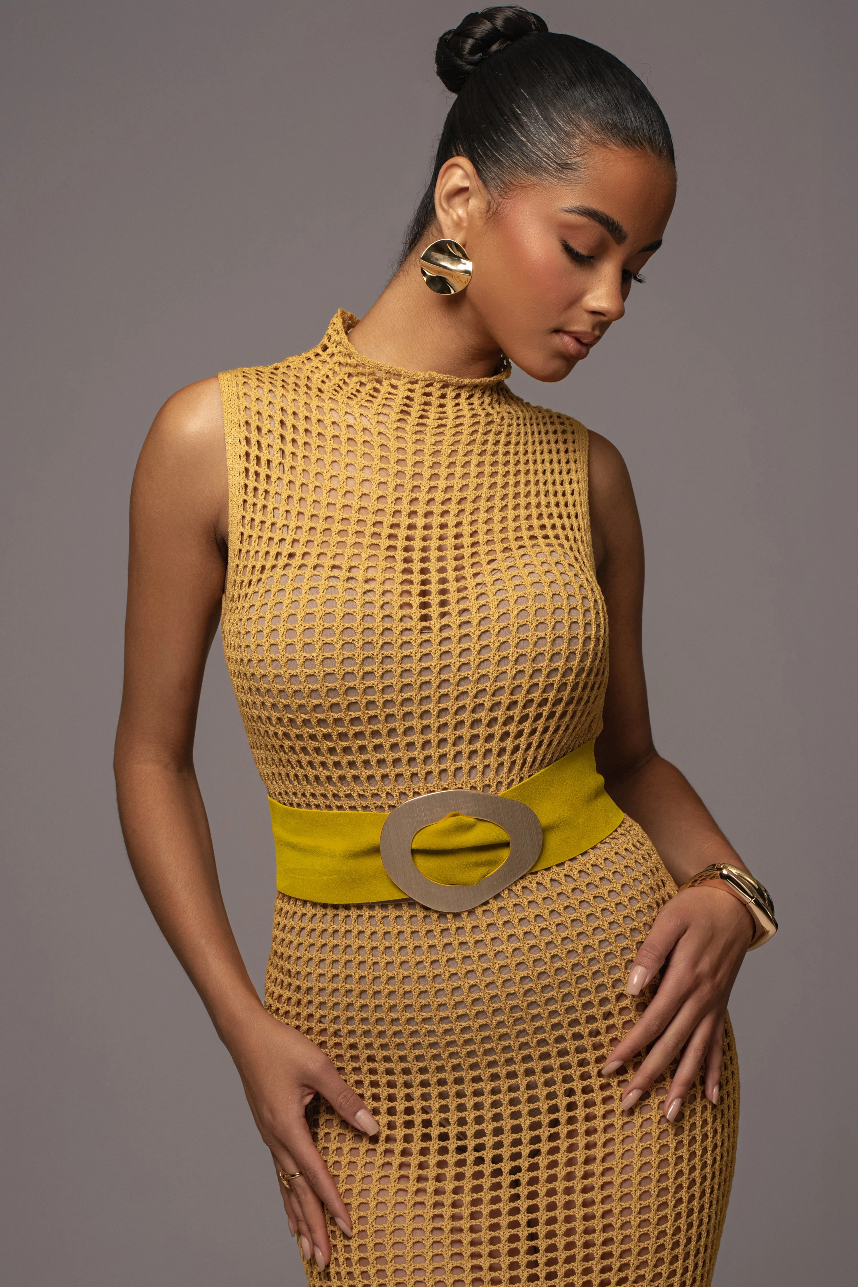 Yellow Pacific Tides Crochet Maxi Dress sold by JLUXLABEL product image thumbnail 4