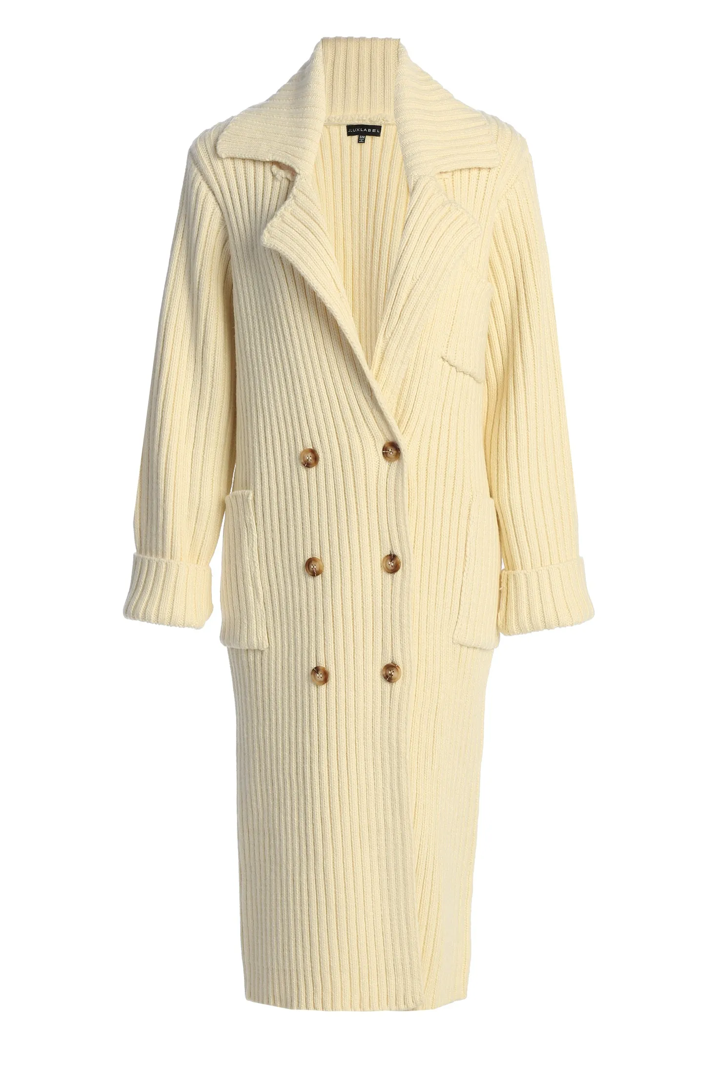 Ivory On My Own Longline Knit Coat sold by JLUXLABEL product image thumbnail 2