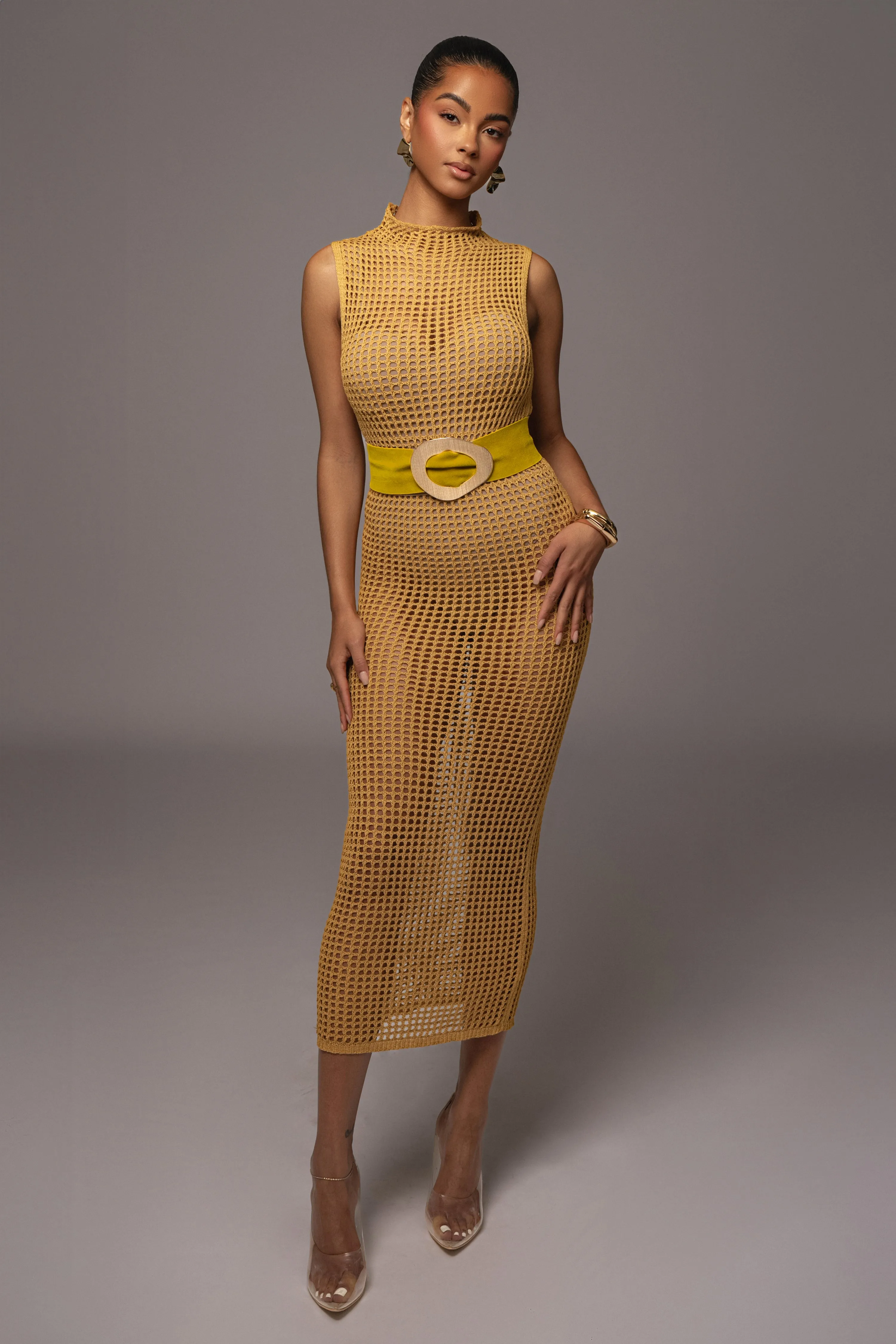 Yellow Pacific Tides Crochet Maxi Dress sold by JLUXLABEL product image thumbnail 5