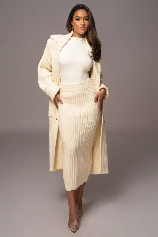 Ivory On My Own Longline Knit Coat sold by JLUXLABEL