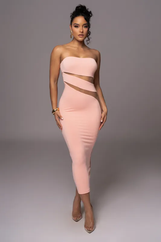 Pink Unpredictable Midi Dress sold by JLUXLABEL