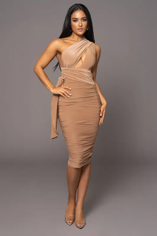 Almond Edge Of Romance Midi Dress sold by JLUXLABEL