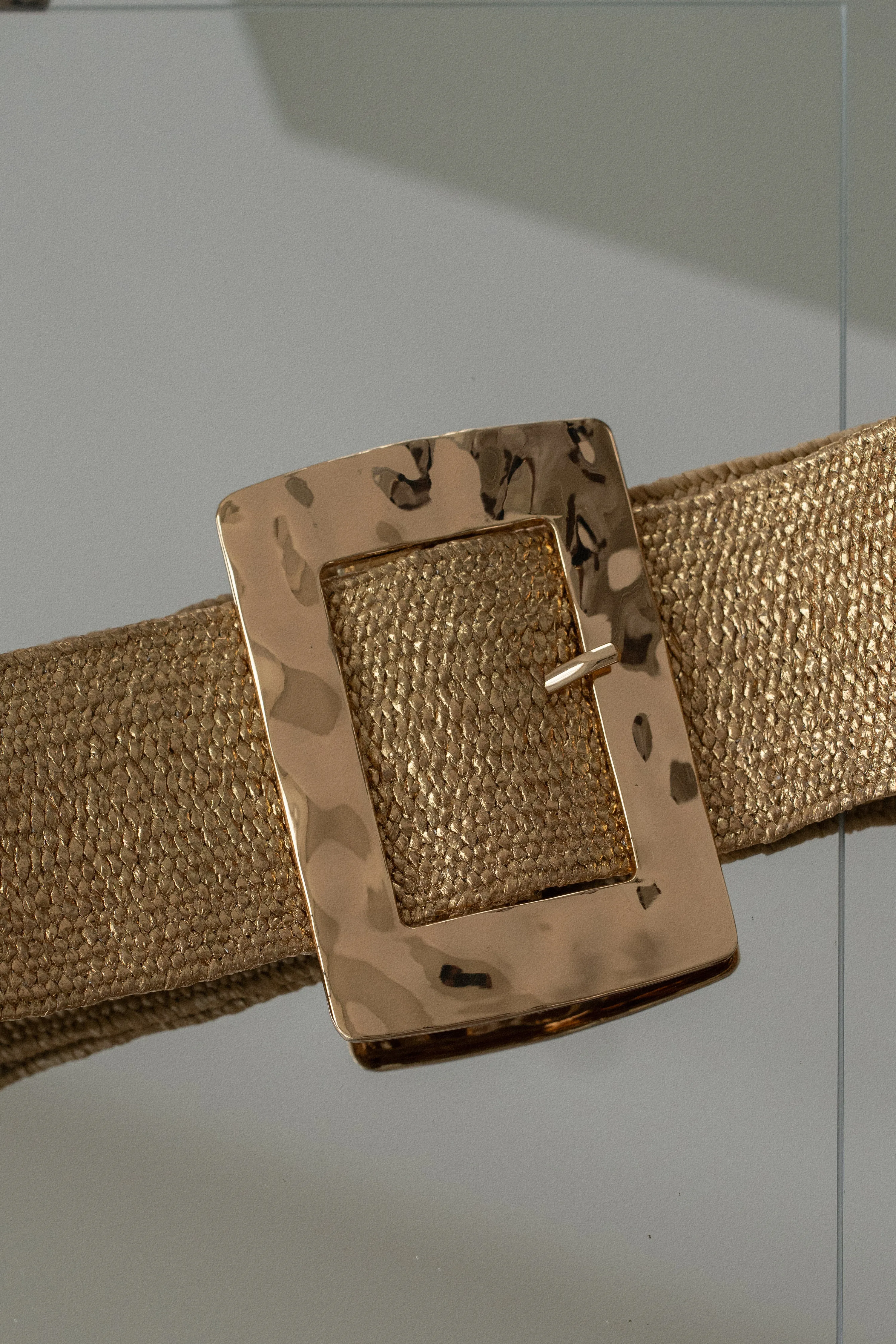 Gold Rectangle Buckle Woven Belt sold by JLUXLABEL product image thumbnail 2