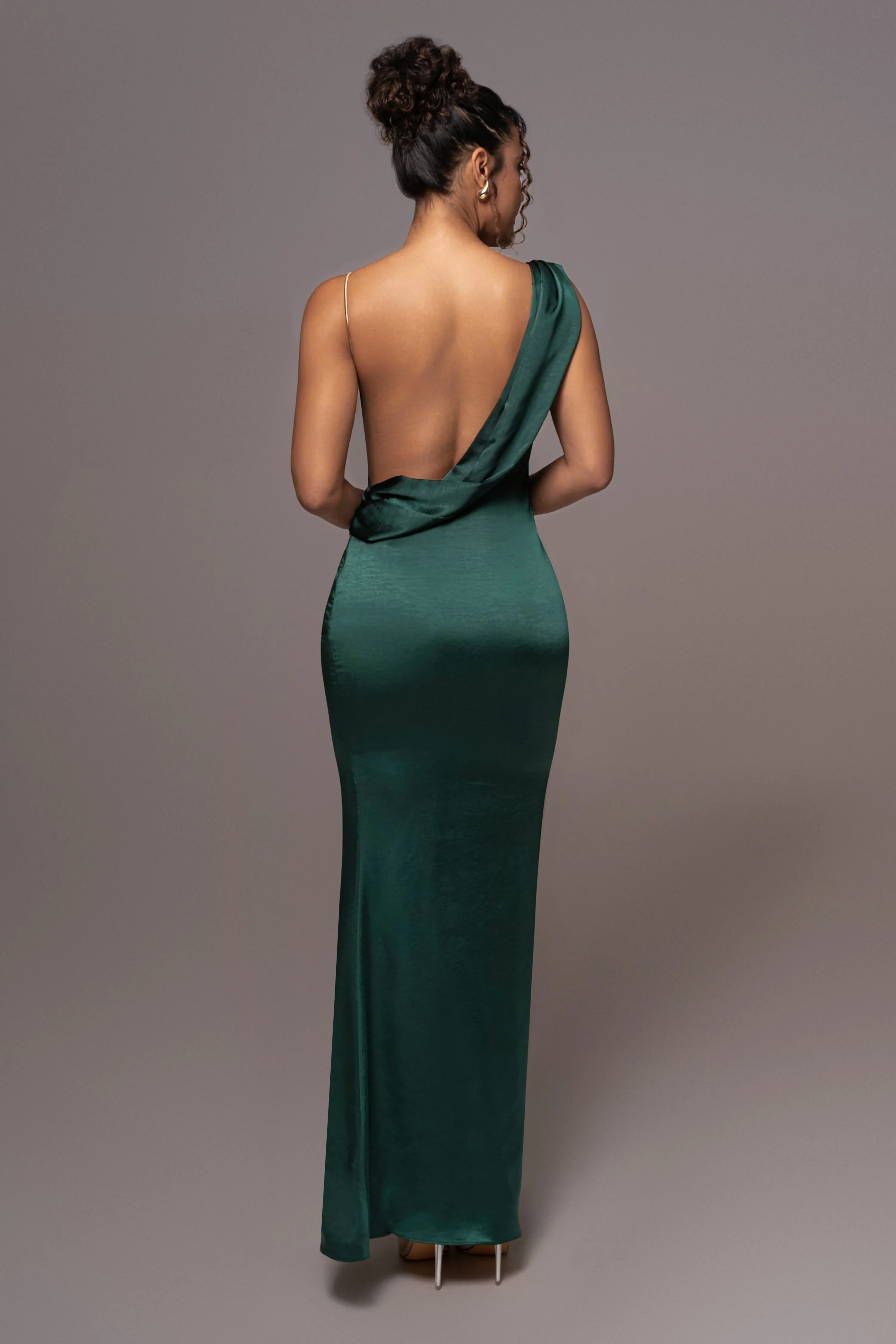 Green Satin Belle Maxi Dress sold by JLUXLABEL product image thumbnail 2