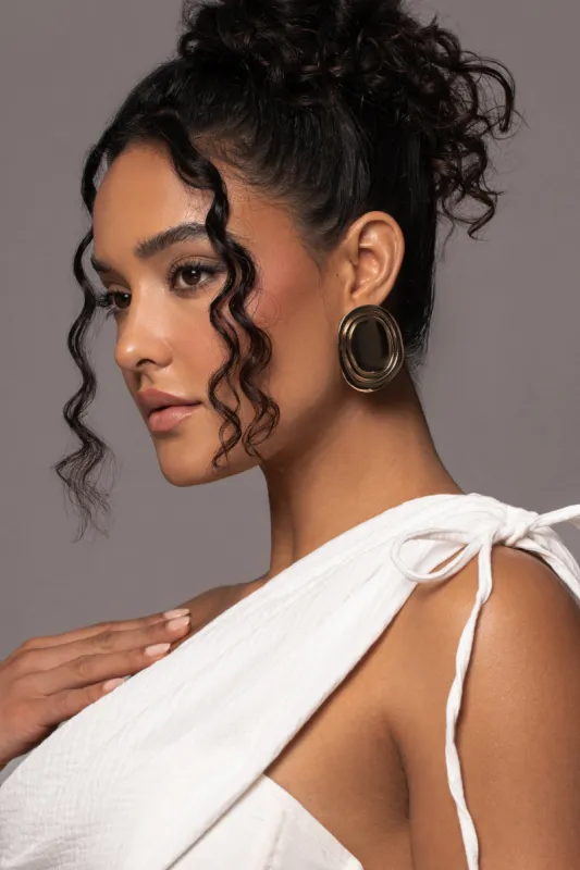 Gold Robyn Circular Earrings sold by JLUXLABEL