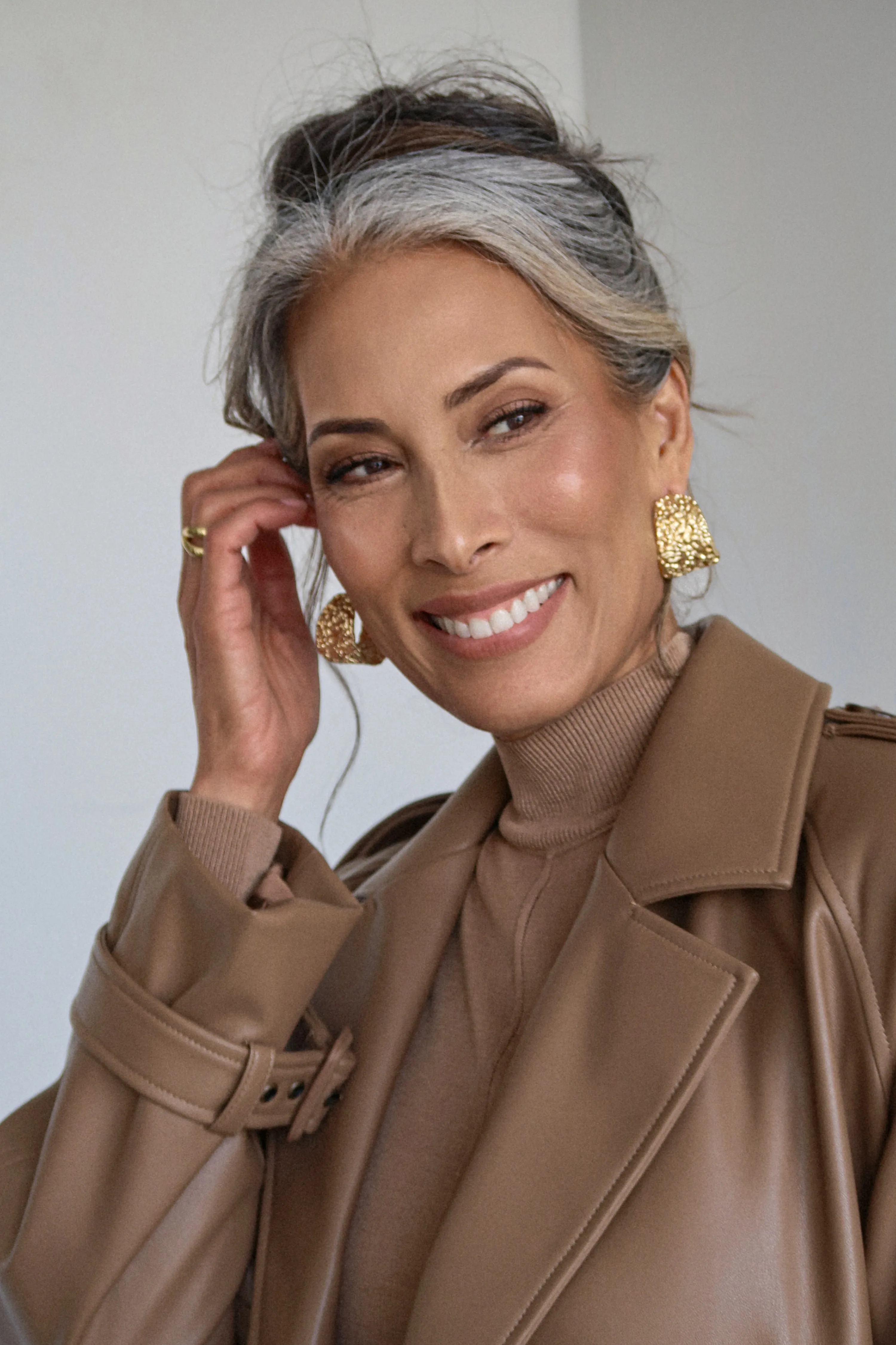 Gold Gilded Textured Hoop Earrings sold by JLUXLABEL product image thumbnail 2