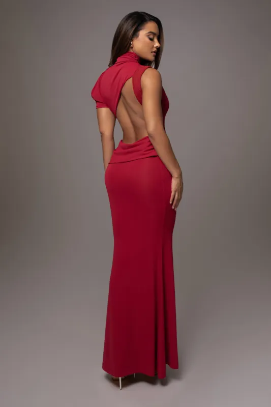 Red Adelene Off The Shoulder Maxi Dress made by JLUXLABEL