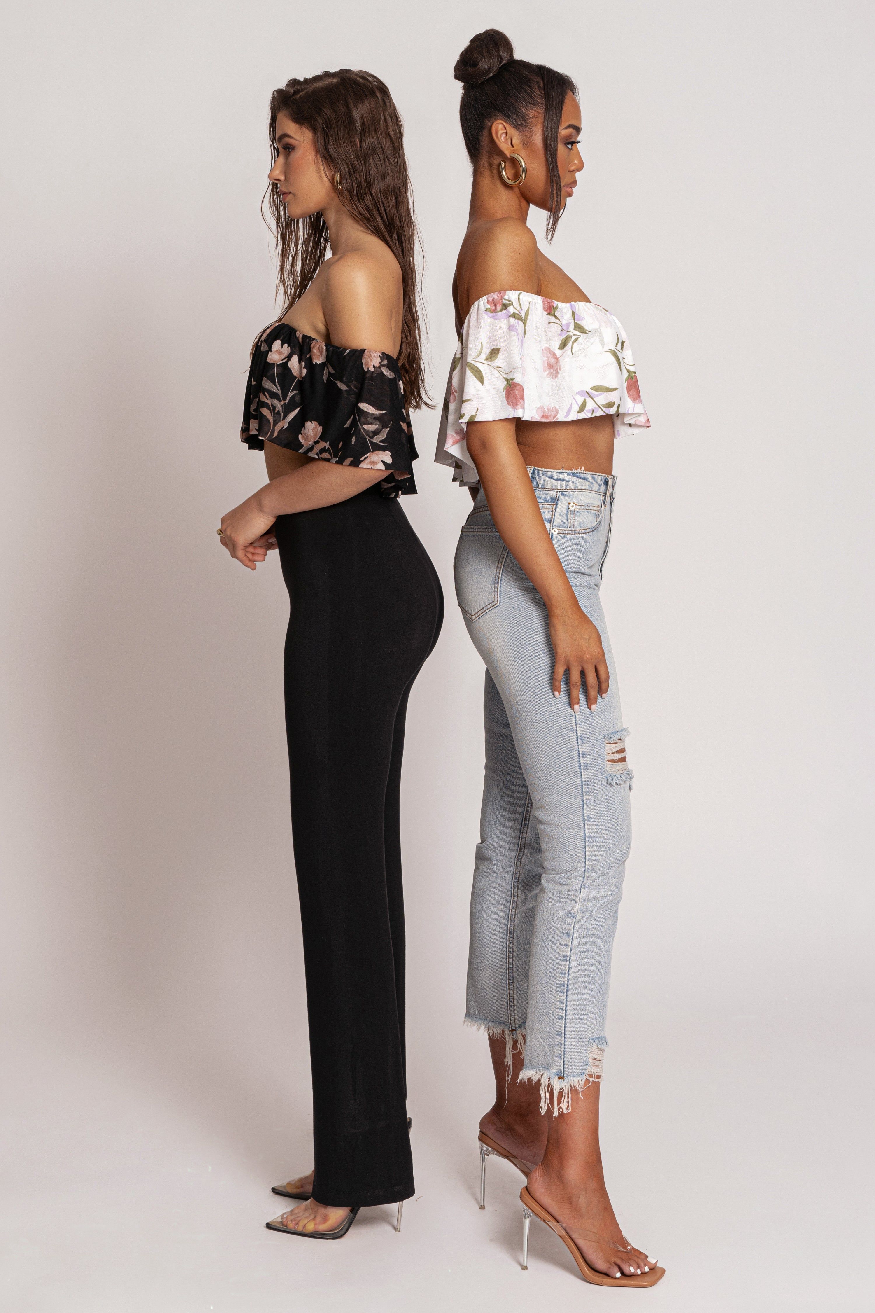 Ivory Floral Garden Party Crop Top sold by JLUXLABEL product image thumbnail 12