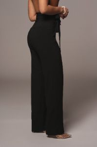 Black Safiya Wide Leg Pants sold by JLUXLABEL