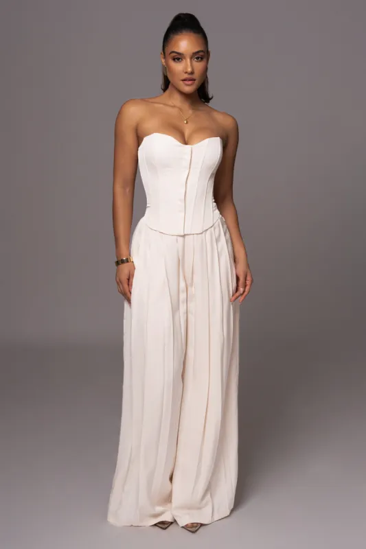 Buttercream Clara Wide Leg Pleated Trousers sold by JLUXLABEL