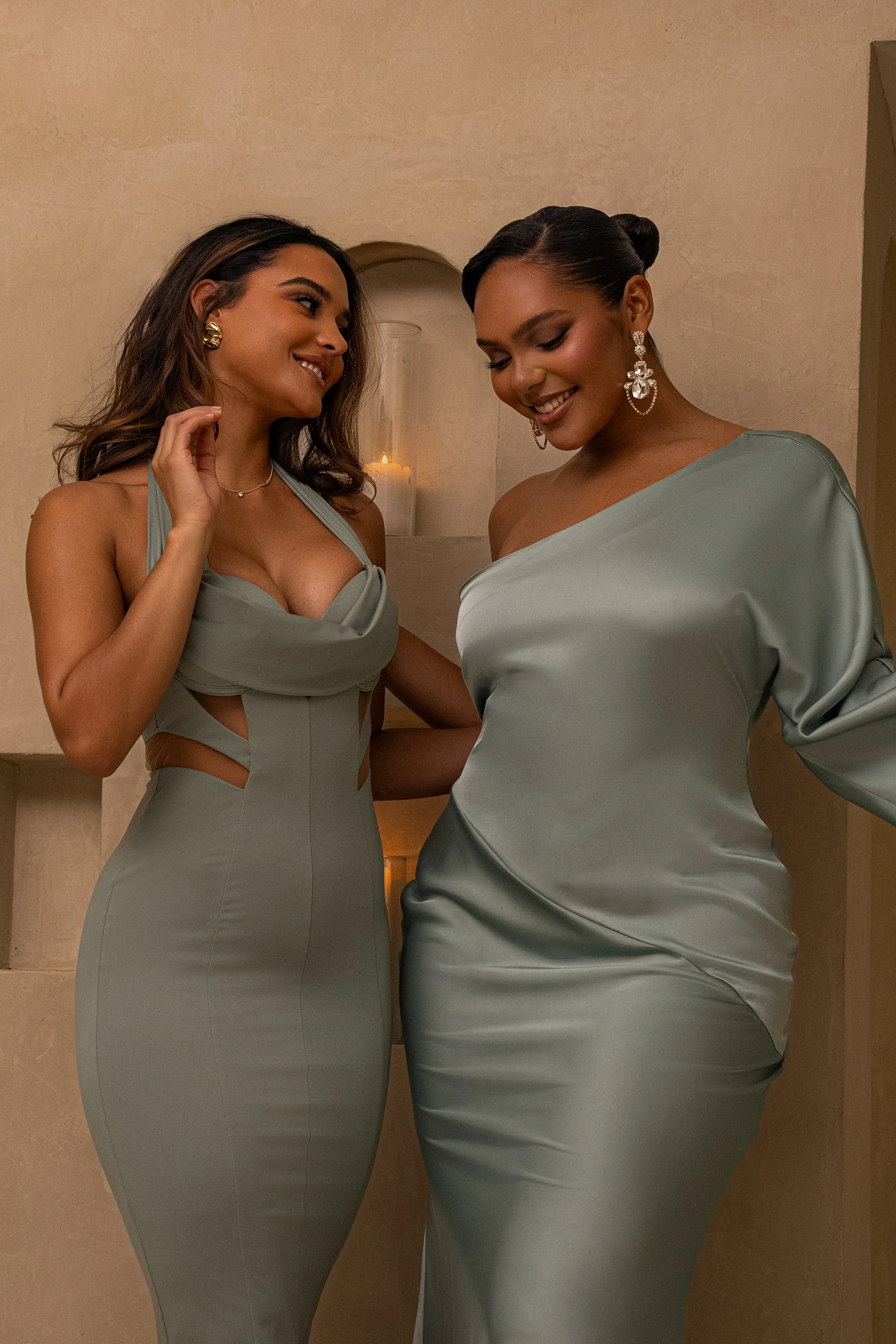 Sage Poetic Draped Maxi Dress sold by JLUXLABEL product image thumbnail 3