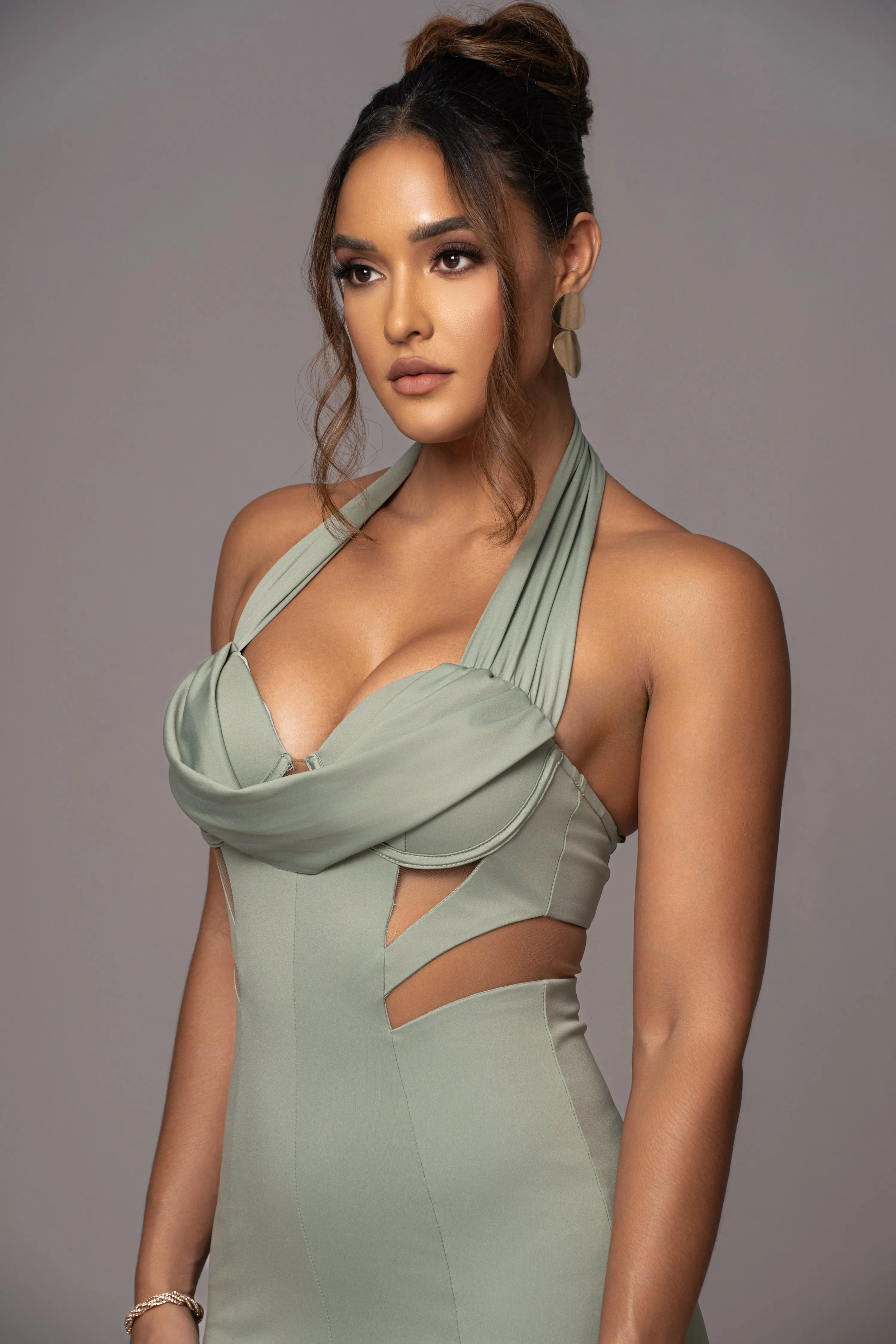 Sage Poetic Draped Maxi Dress sold by JLUXLABEL product image thumbnail 4